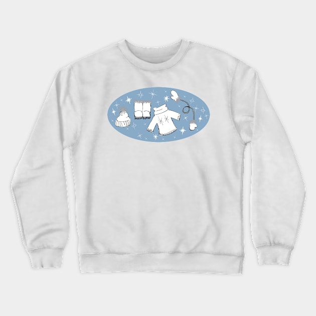 Winter weather snow lover cartoon illustration Crewneck Sweatshirt by Angel Dawn Design